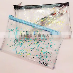 Planner Internal Pocket Custom Pvc Shaker Pocket With Zipper Top Transparent Pocket With Sequins thumbnail-4