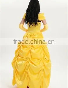 2017 Adult Belle Princess Cosplay Costume Beauty and The Beast Halloween Costume Party Dress thumbnail-2