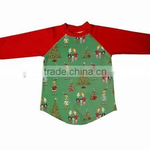 Wholesale Christmas Girl and Boy Icing Raglan Ruffle Raglan Shirt Top thumbnail-2