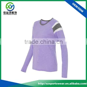 New Arrival Fashion Design Splicing Polyester /cation T-shirt Women thumbnail-1