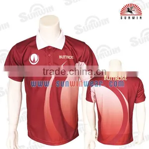 Hot Sell Custom Sublimation Printing Polo Shirt Cricket Jersey thumbnail-4