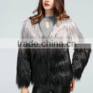 2017 Fake Fur New Autumn and Winter Women Fur Fur Coat Long Sleeves Women Sweater Coat thumbnail-4