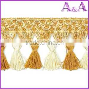 Expo International Yard Chainette Fringe Trim, 2-Inch,Yellow thumbnail-1