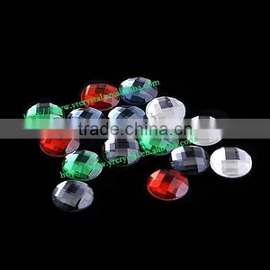 Crystal Bead Silver Back Stones Facet Cut Flat Base Gemstones thumbnail-1