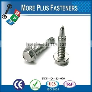 Made in Taiwan Stainless Steel Hex Washer Head Sheet Metal Self Drilling Screw thumbnail-3