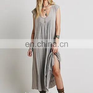 Cap Sleeve Woman Knit Midi Dress ,fashionable Woman Loose Fix Dress thumbnail-5