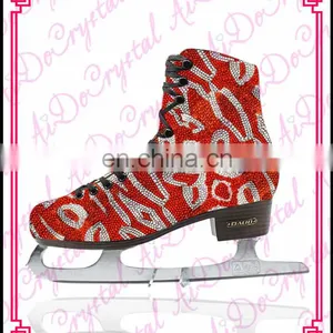 Aidocrystal Popular Pattern Crystal Green Figure Traditional Ice Skating Shoes for Sale thumbnail-2