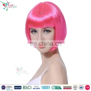 Styler Brand 10 Inch Short Bob Hair Wig Party Women Rose Wig thumbnail-1