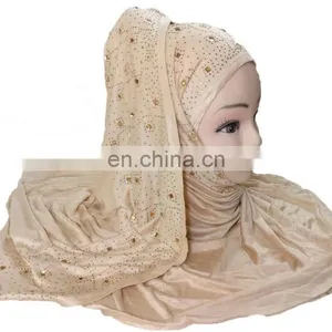 Cream Beige Colour Casual Wear Stoles / Girls Party Wear Headscarf (scarves Scarf Stoles Hijab) thumbnail-3