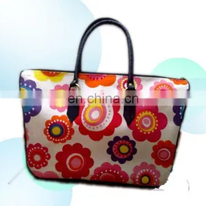 Cotton Bag With Leather Handles thumbnail-1