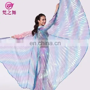 P-9070 Russia Hot Sale Translucent Gradient Color Adult 360 Degree Belly Dance Wings thumbnail-2