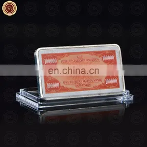 WR Home Accessory 100 Thousand Silver Bar American 100000 Bill Note Style Art Ornament for Gifts thumbnail-2
