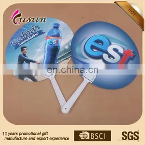 New Design Customized Best Sell Custom Plastic Handle Paper Fan thumbnail-5