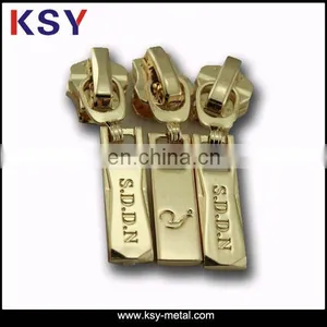 Factory Direct Metal Zipper Pull With Raised Logo on Front and Back thumbnail-1