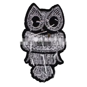 2017 Handmade Beaded Rhinestone Owl Patches Applique For Brooch Clothing thumbnail-3