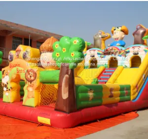 Party Rental Inflatable Trampoline Bouncer Playground Games for Children and Adult Size 10*5m thumbnail-4
