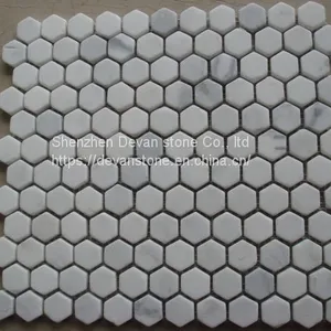 Oriental White Hexagon Marble Mosaic Floor Tiles Backsplash Mosaic thumbnail-4