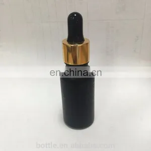 1oz Black Boston Round Glass Bottle With Pipette thumbnail-1