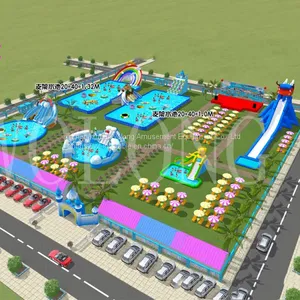 Popular Cheap Inflatable Water Park With Swimming Pool for Outdoor thumbnail-1