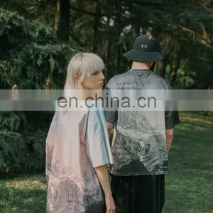 DiZNEW Knitted Cotton Casual Male Digital Printing Men Custom Black T Shirt thumbnail-5