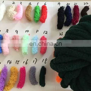 35colors 2cm Thick Polyester Chenille Chunky Yarn for Knitting Chenille Blanket thumbnail-7