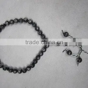 TS005 Polyester 33 Black Muslim Tasbih Islamic Tasbeeh Prayer Beads thumbnail-1