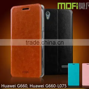 MOFi Case Funda Celular Housing for Huawei G660 , Mobile Handset Coque Leather Flip Back Cover for Huawei Ascend G660 thumbnail-1