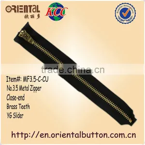 Brass Teeth Metal Close End Zipper thumbnail-1