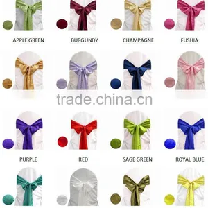 Wedding Party Satin Chiffon Chair Sash thumbnail-1