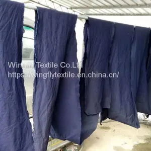13oz Natural Indigo Dyed Warp Weft White Salvage Denim Fabric W621070-1 thumbnail-5