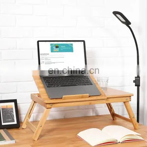 Bamboo Laptop Desk Board With Desk Drawer New Design Adjustable Bamboo Laptop Holder Desk thumbnail-4