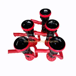 GPM /LPM Labeled Big Flow Fire Hose Nozzle With 2.5 Inch NH and Machino Female Coupling thumbnail-3