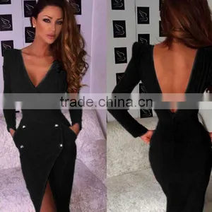Spring Casual Dress Womans Fashion Dress Long Sleeves Evening Dress thumbnail-3