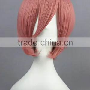High Quality 35cm Short Straight Hitman Reborn Cosplay Hair Wigs Giotto Dark Pink Wigs Synthetic Anime Wig Party Wig thumbnail-2
