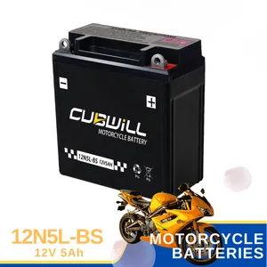 12V Lead Acid 12N5L-BS Rechargeable SMF Motorcycle Battery thumbnail-1