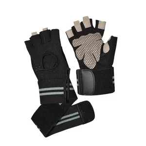 Non-Slip Unisex Gym Gloves Custom Printed Logo Weight Lifting Sports Training Elastic Wristband Half Finger Bodybuilding Cycling thumbnail-1