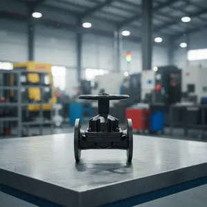 ANSI EG46J-10 Cast Iron 150LB DIN PN16 Manual Rubber Lined Flange High Temperature Diaphragm Valve thumbnail-1