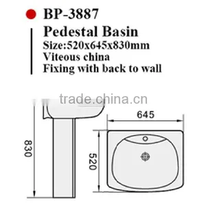 BP-3887 Modern Bathroom Design, Modern Quality Basin Pedestal, Bathroom Ceramic Hand Wash Sink Bash Bowl thumbnail-2
