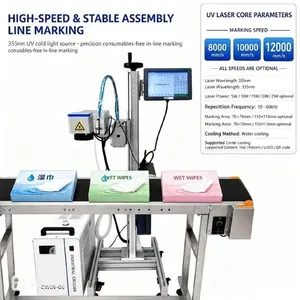 Zichen UV Laser Marking Machine for Wet Wipe Plastic Box Date and Batch Number Online Coding thumbnail-2