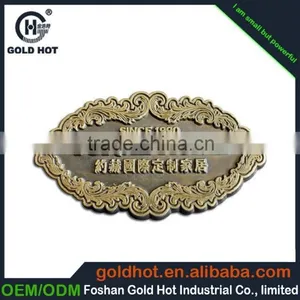 Zinc Alloy Copper Bronze Plated Color Word Projected Name Plate Trademark Label Sticker Sheet for Door thumbnail-3