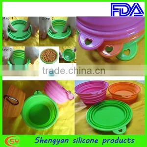 Collapsible Travel Portable Silicone Feeding Bowl For Pets thumbnail-2