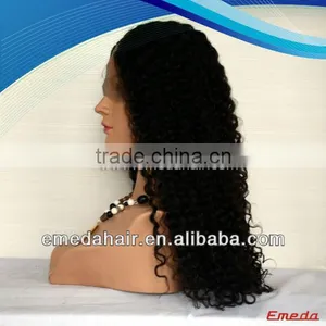 Bleached Curly Natural Looking Virgin Brazilian Cheap Human Hair Full Lace Wig 30 Inch Lace Wig thumbnail-1