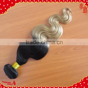 Two Color Virgin Brazilian Hair Extension, Ombre Color Human Hair Weft, Cheap Ombre Hair Extension thumbnail-1