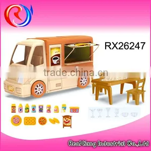 Children Toy Kitchen Tool Set Breakfast Cart Mobile Coffee Cart thumbnail-1