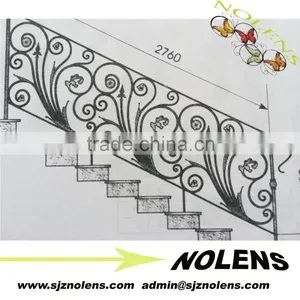 Iron Handrail for Outdoor Steps L/Forged Iron Stair Handrail thumbnail-1