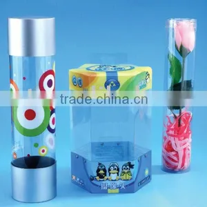 Clear Plastic Cylinder With Sealed Bottom and Hanger Caps thumbnail-1