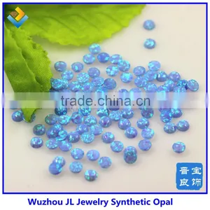 Synthetic Round Cabochon Fire Opal for Sale Whit Fire White Op17 Fancy and Beautiful thumbnail-4