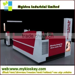 Customize MDF Paint Lacquer Wood Grain Finish Eyebrow Threading Shopping Mall Kiosk thumbnail-2