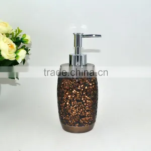 Golden Brown Painting With Shining Glass Polyresin Bathroom Accessories Set thumbnail-2