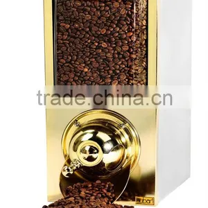 Golden Coffee Bean Dispenser/Aesthetic Coffee Silos/Best Coffee Bean Dispensers/Bulk Coffee Display Box/Coffee Bean Dosage Silos thumbnail-1